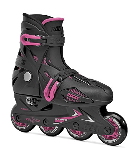 Roces 400687 Model Orlando III Kids Inline Skate, US 13jr-3, Black/Pink