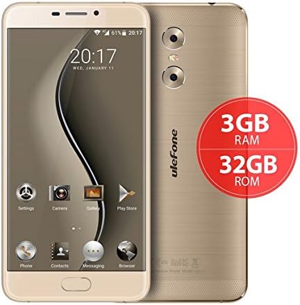 Ulefone Gemini Dual Back Cameras 4G Cellphone 5.5" FHD 3G+32G MT6737T Front Touch ID Metal Unibody (Gold)