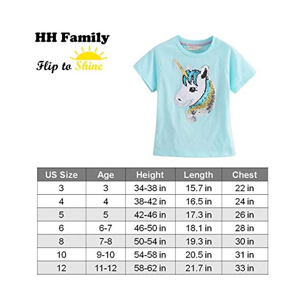 HH Family Flip Sequin Unicorn Shirt Tee for Girls 3-12 Years - Image 8