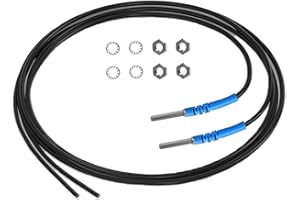 BOJKEON FT3Y10 Fiber Optic Sensor,Through-Beam Reflection Fiber Optic,1000mm Line Length,M3 Sensor Probe Through-Beam Reflection Optical,Detection Distance 0-500MM