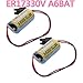 A6BAT PLC Lithium Battery 2/3A 3.6V 1700mAh with Plug US For Mitsubishi Servo A6BAT ER17330V - 10-Pack
