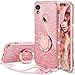OCYCLONE Cute Glitter Diamond Case with Ring Stand Compatible for iPhone XR for Women Girls, Pink