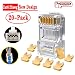 RJ45 Cat6a Cat6 Large Connector Gold Plated 8P8C Pass Through End for 23AWG（20Packs）