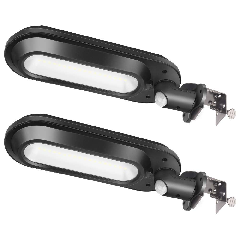 DS Lighting Solar Security Lights, Super Bright 18 LED Outdoor Garden Light Waterproof 4 Mode Wall Lamps with PIR Motion Sensor for Patio Walkway (Cool White, 2 Pack)