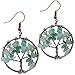 SUNYIK Green Aventurine Stone Dangle Earrings for Women(Copper Plated)