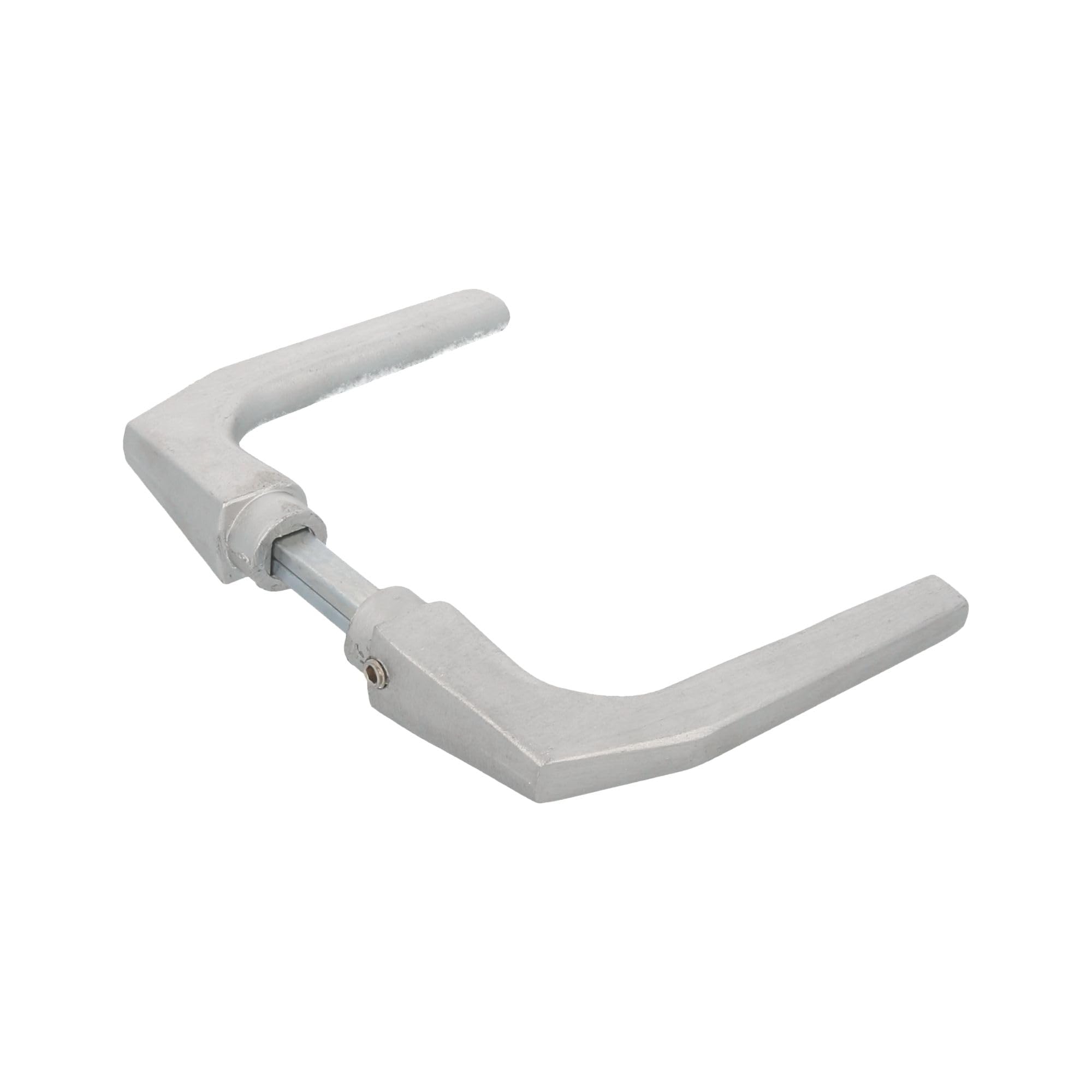 Amig - Set of Door Handles Without Rose in Aluminium, Matte Silver Finish - 104 x 56 mm - Mod. 2114-8 mm Square Spindle - for Doors from 35 to 60 mm