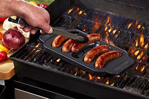 Johnsonville - Sizzling Sausage Outdoor Grill Plate for 5 Brats, Sausages, Links - 14 ⅝" x 6 ¾" x ¾" - Thumbnail 2