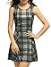 Allegra K Women's Mini Bodycon A-Line Sleeveless Plaid Dress Medium Grey