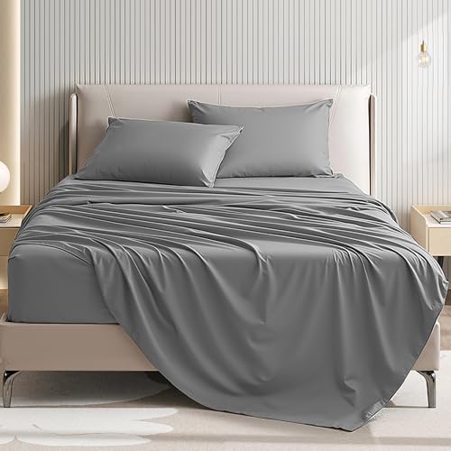 Queen Size 4 Piece Sheet Set - Comfy Breathable & Cooling Bed