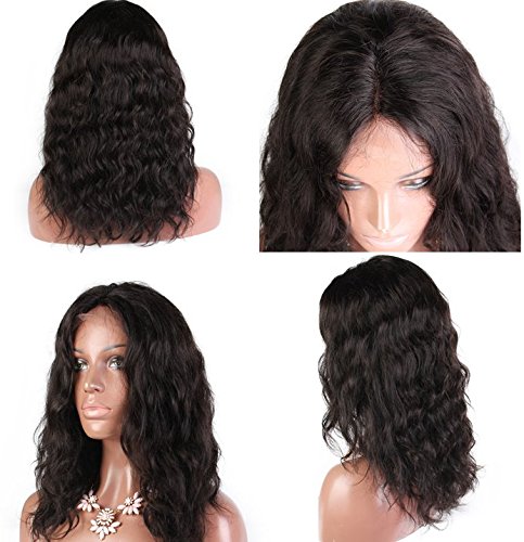 Wowsexy Hair Wave Natural Color Full Lace Wig 150% Denisty Brizilian Virgin Human Hair Wigs Glueless With Natural Hairline (12", Lace Front Wig)