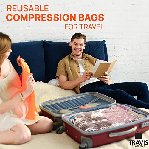 Compression Bags for Travel No Vacuum Reusable Large Sealed Space