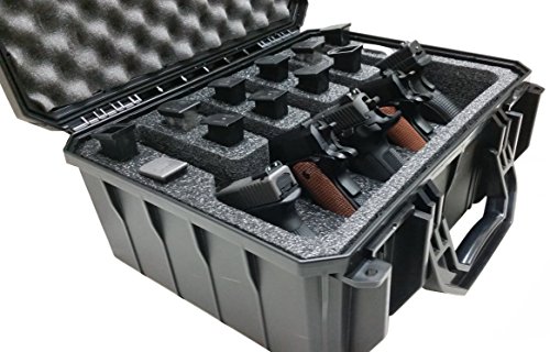 Case Club 5-Pistol Waterproof Case - Pre-Cut Foam With Silica Gel For Gun Storage