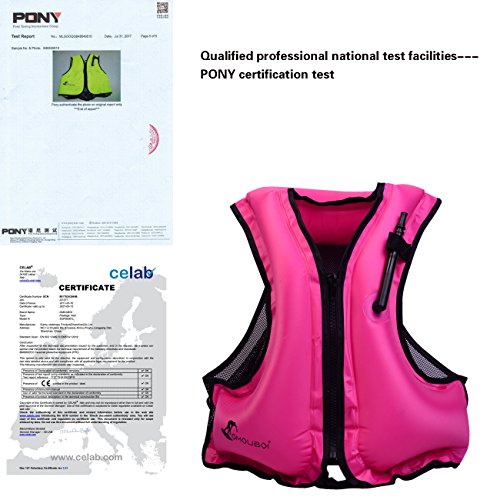 Life Jacket Adult Inflatable Swim Vest For Snorkeling By OMOUBOI,Suitable For 80-220lbs - Thumbnail 4