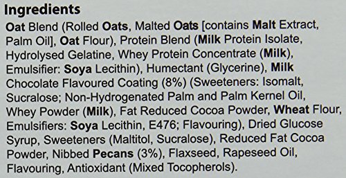 [- Bodybuilding Warehouse Chocolate Pecan Premium Protein Flapjack - Pack of 24 Bars  -]