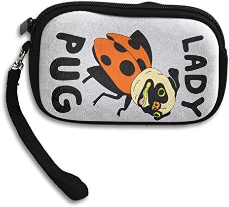 Lady Pug Funny Coin Purse Wallet Wristlet Pouch Coin Wallet Zipper Change Holder