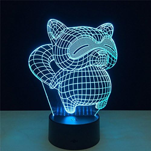 3D Night Light Cat Home Decoration Lighting Night Light 3D Illusion Light 7 Color Variations Touch Remote Christmas Gift Lights