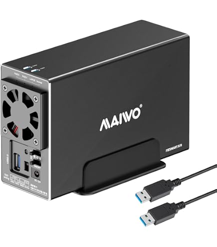 Reinscer Draagbare 3,5″ HDD/SSD-behuizing – USB 3.0 & RJ45 Ethernet NAS – Netwerkstreaming Voor Thuis, EU-plug