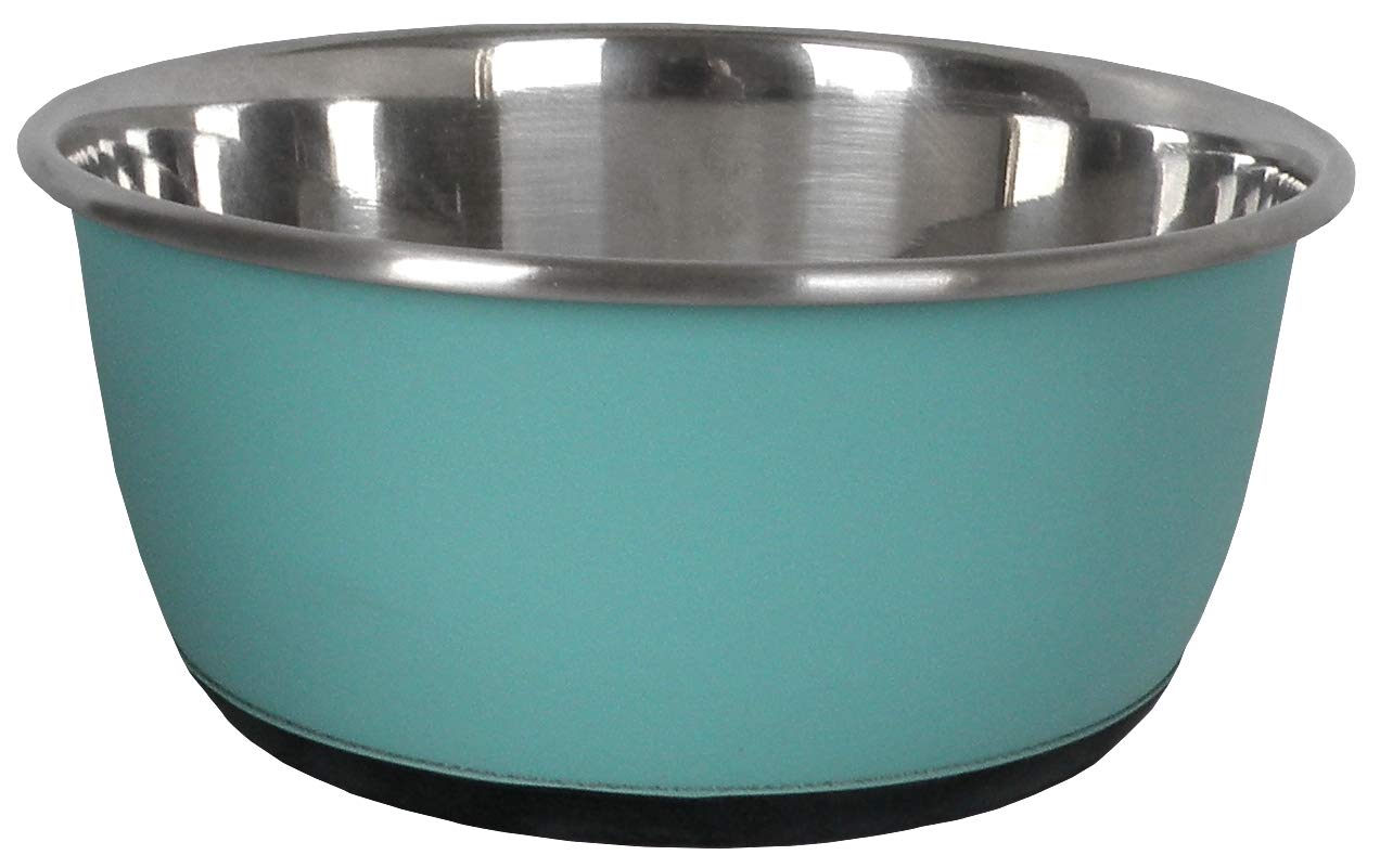 Aimé Non-Slip Stainless Steel Bowl for Cat/Dog, 16 cm, Blue, 0.08 kg