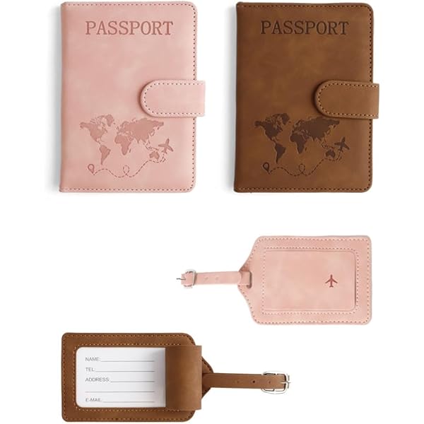 4PCS M. et Mme Passeport Couvre Bagages Étiquettes Mauritius