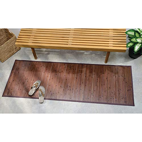 iDesign Formbu Bamboo Floor Mat NonSkid, WaterResistant Runner Rug