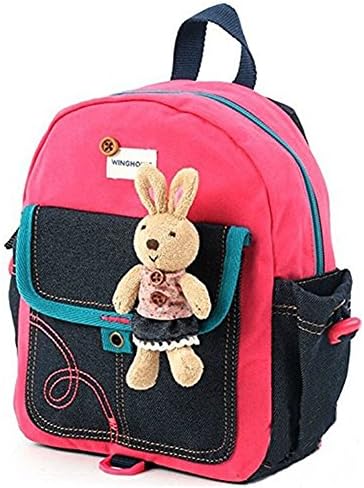 Kids Toddler Safety Harness Backpacks Anti Lost Cartoon Bear Leash Strap Shoulder Bag for 1-3 Years Old (Pink Bunny B)