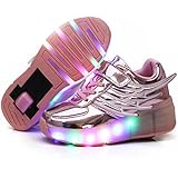 Nsasy Roller Shoes Girls Roller Skate Shoes Boys Kids LED Light up Wheel Shoes Roller Sneakers Shoes Wheels for Kids for Kids