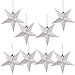 WPKLTMZ Paper Star Lantern Lampshade Hanging Christmas Xmas Day Decoration for LED Light Wedding Birthday Party Home Decor 8 Pcs 28cm Hollow Out Design (Lights not Included) (Silver)