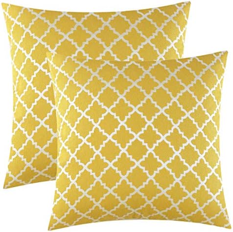 Yeadous Throw Pillow Covers case, Cotton&Polyester Cushion Cover, Soft Throw Pillow Case, Best Decorative Pillow Covers for Sofa Couch Bed Home Decor (18x18 Inches, Diamond Color 2)