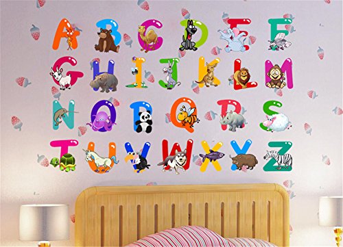 Wall Stickers - Animal Alphabet Baby Decorative Peel and 