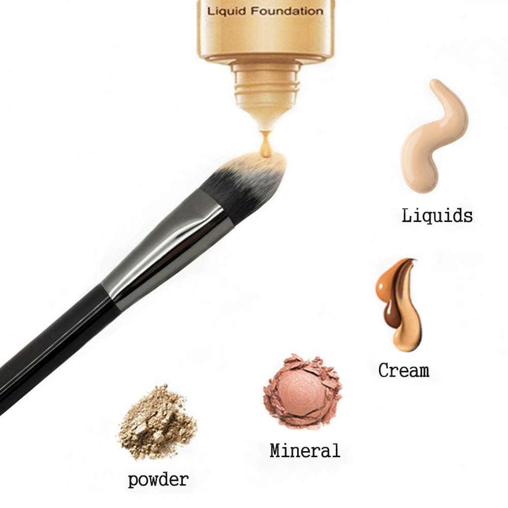 GOERTI Tapered Foundation Brush for Liquid Makeup Concealer Brush Face Kabuki Brush for Blending Liquid Cream DIY Facial Mask Brush Premium Fluffy Bristles (Tapered foundation brush): Beauty