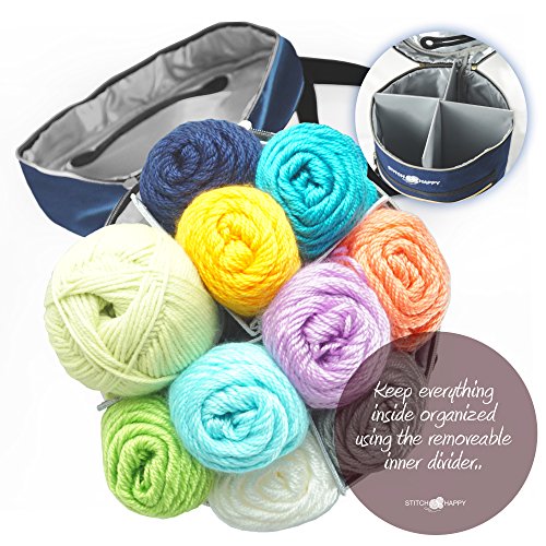 1 Stitch+Happy+Knitting+Bag+Navy