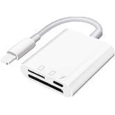 SD Card Reader for iPhone iPad,Micro SD Card Reader Memory Card Reader Plug and Play Trail Camera SD Card Adapter,Simultaneou
