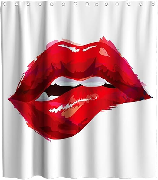 Funny Get Naked Sexy Red Lip Shower Curtain Girly Cloth Fabric Women Bathroom Decor Sets With Hooks Waterproof Washable 72 X 72 Inches Amazon Ca Home Kitchen
