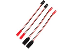 Babaobox 2Pairs 10CM JST Plug to JR Connector Male Female Servo Connector Plug Adapter Wire Cable for RC Plane Helicopter Car