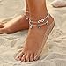 Diane Lo'ren 14KT Gold Plated Turquoise Accent Infinity Anklet (White)