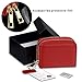 SHANSHUI Credit Card Holder, RFID Blocking Primely Genuine Leather Coin Purse Wallet,Twin Golden Metal Zippers Sectioned Concertina Gift Boxed for Mother's Gift (Red)