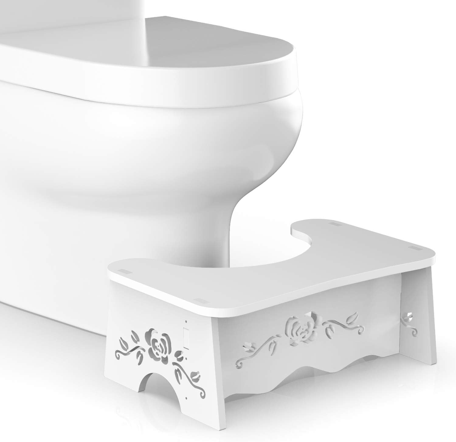 Hrisen Bathroom Stool Toilet Squatting Stool, NonSlip Bathroom Squat