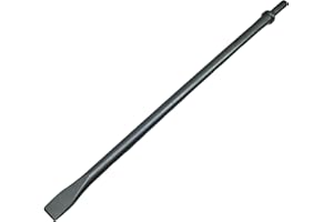 18" Pneumatic Flat Chisel, 7/8" Wide, 0.498" Shank, Heat-Treated Cr-Mo Steel, Long Air Hammer Bit for Concrete and Brick
