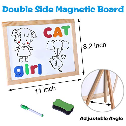 TEPSMIGO Magnetic Letters and Numbers 133 Pcs ABC Megnets Learning Set - Whiteboard Chalkboard Easel, Educational Toys for Kids 3 4 5 6 7 8 Years Old