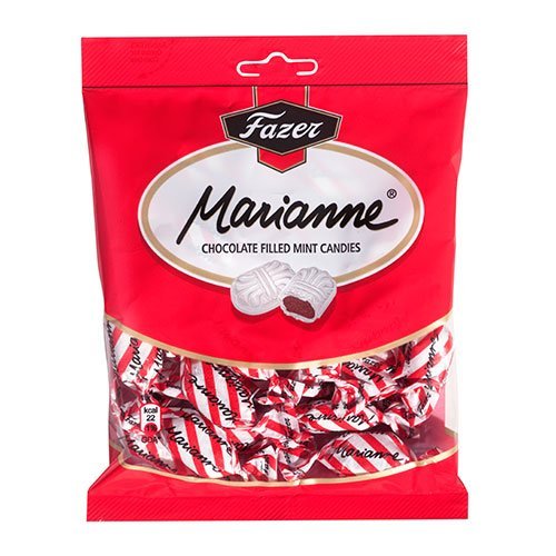 Fazer Marianne Chocolate Filled Mint Candies - Made in Finland - 7.8oz or 220g [Pack of 4]