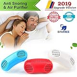 2-in-1 Anti Snoring Devices, Snoring Solution Nasal Dilator Air Purifier Filter Nose Vents Plugs Clip Stop Snoring Aids Snore Stopper Reduce Snoring Sleeping Aid Device for Ease Breathing (Blue)