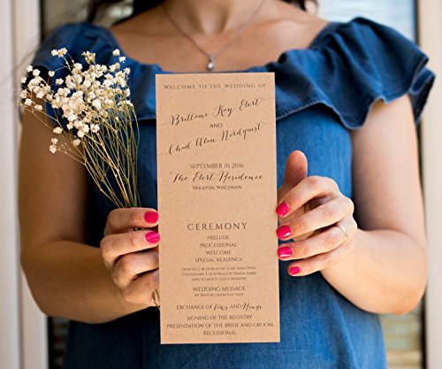 CUSTOM Wedding Program Rustic Ceremony Wedding Program Order of Service Program Burlap Wedding Program Kraft Program