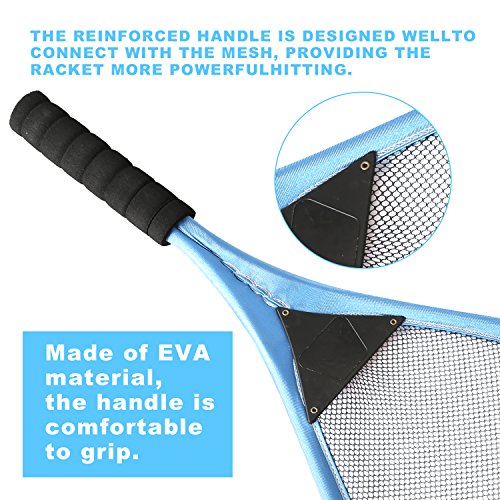 Pack of 2 26'' Badminton Tennis Rackets Kit with 2 Balls Junior Sports Elastic Mesh Badminton Racquets Set for Kids Outdoors Play Game Toy(9376A-Blue)