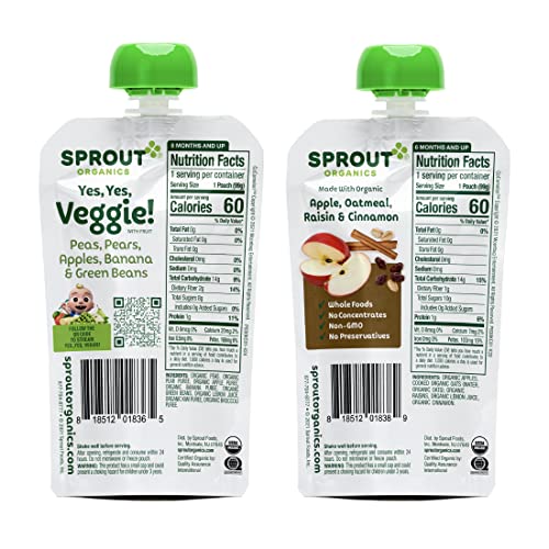 Sprout Foods Sprout Organic Baby Food, Yes Yes Veggie, Apple