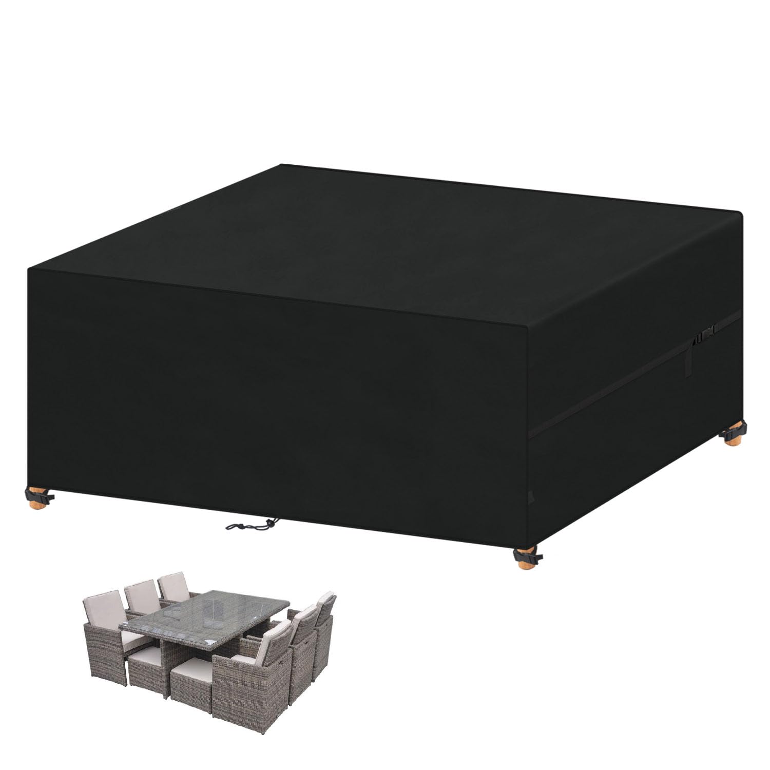 VANSHEIM Garden Furniture Covers Waterproof Outdoor Furniture Covers for Outside Table Cover for Garden Furniture Cover Outdoor Furniture Set Covers Anti-UV 420D Oxford Fabric 240x180x75cm