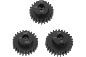 SG Store 3Pcs RC Pinion Gear 32P 5mm Mod 0.8 Pinion Gear Set 23T 25T 27T 40CRO Chrome Steel Pinion Motor Gear Suitable for 32