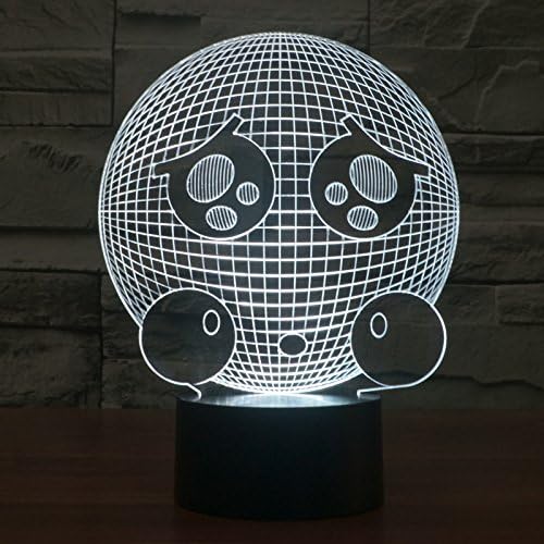 110v 3D Optical Illusion Glow LED Lighting, Multi 7 Color Changing Home Decorative Night Light,Touch Control Atmosphere Adjustment Desk Lamp with USB OTG Power Supply (Emoji Expression)