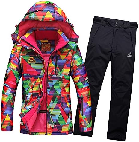 Gwynesdra women's skiing clothing winter outdoor sports jacket+ pants waterproof windproof snowboard ski suit M color2