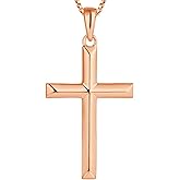 YL Cross Necklace for Women Sterling Silver Plain Cross Pendant Necklace High Polished Jewelry for Men (0.79"- 1.18")