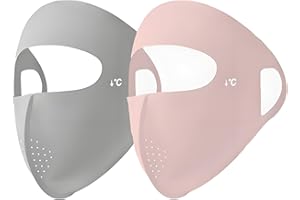 Vanolu UPF 50+ Full Face Sun Shield Mask, Breathable Cooling Ice Silk Summer Mask for Women & Men, Sunscreen Face Cover